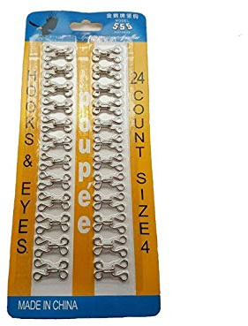 Bonnin Sewing Hooks and Eyes 24 pcs Closure for Bra,Clothing,Sewing DIY Craft 4 Sizes (Silver) (2)