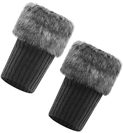 LONTG Women Girls Warm Boot Cuffs Short Crochet Boot Cover Ladies Soft and Comfortable Boot Socks Cuff Toppers Snow Socks Faux Fur Knitted Short Twist Leg Warmers Boot Cuff Toppers