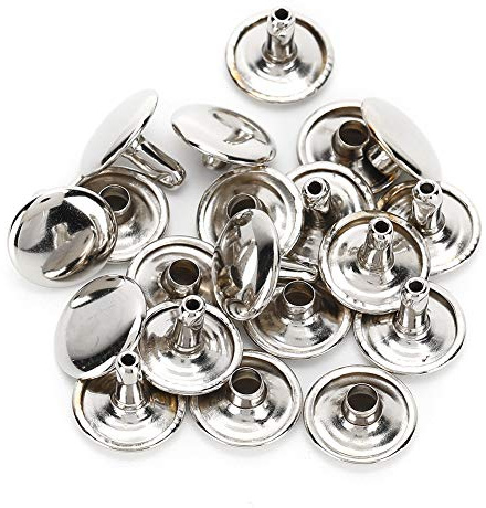 200 Sätze Doppelkappe Niet Leder Nieten Rohr Metall Nieten für Leder Handwerk Reparaturen Taschen Taschen Gürtel Schuhe Schuhe Nähdekoration 12x10mm(Silber)