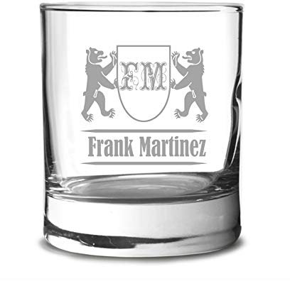 Vaso de whisky personalizado grabado - modelo clásico (Diseño No 2)