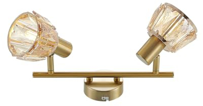 Ceiling Light 'Kosta' dimmable in Gold Made of Metal for e.g. Living Room & Dining Room (2 Light Sources, E14) from Lindby | floodlight, Spotlight
