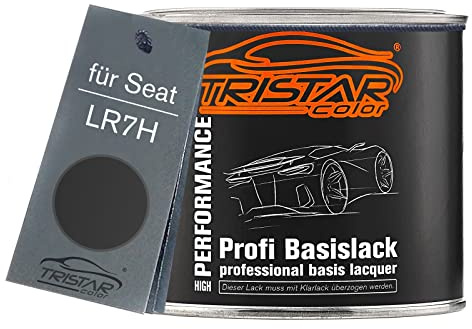 TRISTARcolor Autolack Dose für Seat LR7H Indiumgrau Metallic 0,5L | Gris Indium Metallic, Basislack, Literware, spritzfertig