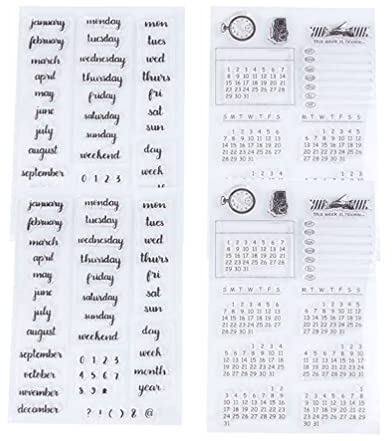 Milisten 4stücke Teiliges Kalender-stempelset Für Scrapbooking Fotoalben Und Kartenherstellung Wiederverwendbar Leicht Zu Reinigen Für Kreative Bastelprojekte Und