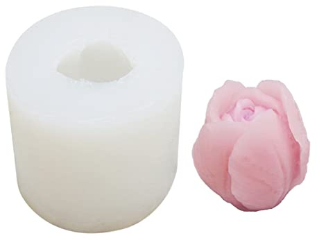 Bibest Moules Fleur à Savon en Silicone, Tulipe Fleur Moulle à Savon Silicone, Moule à Fondant Fleur 3D Moule en Silicone en Forme de Fleur pour la Fabrication de Bougies, de savons, 5 * 5cm