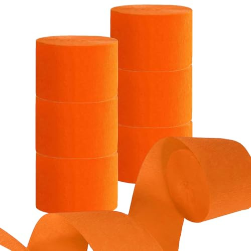 12 Rolls Kreppbänder Orange, Krepp-Bänder Party Streamer Feier Dekoration,jeweils 4.5CMx25M