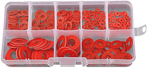 Mlysnd Fibre Washers Kit - Red Seal Steel Paper Flat Washers M8, M6, M5, M4, M3, M2.5, M2 Insulation Assorted