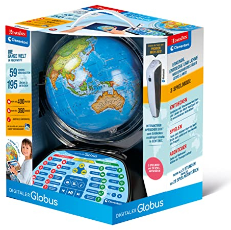 Clementoni Digitaler Globus - Sprechender Kinderglobus für Kinder ab 7 Jahren - Interaktive Weltkugel zum Lernen & Spielen 59297