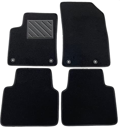 Fußmatten für Citroen C3 Aircross ab 2017, passgenau, rutschfest, verstärkter Absatzschoner aus Gummi, Befestigungsknöpfe