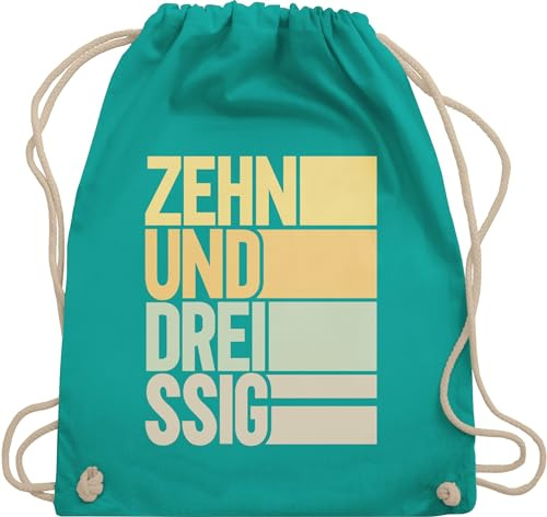 Shirtracer Turnbeutel Rucksack - 40. Geburtstag - Zehnunddreissig - Unisize - Türkis - geschenkideen+für+frauen+ab+40 40er zehnunddreißig beutelrucksäcke 40 frau geschenk 40.geburtstag beutel 40-er