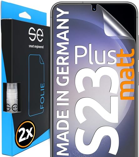 2x se® 3D SCHUTZFOLIE Entspiegelt für Samsung Galaxy S23 Plus,Anti-Staub, 100% Fingerabdruck & FaceID kompatibel, einfache blasenfreie Installation, Ultra-Klar, Stoß-Kratzfest, aus Deutschland