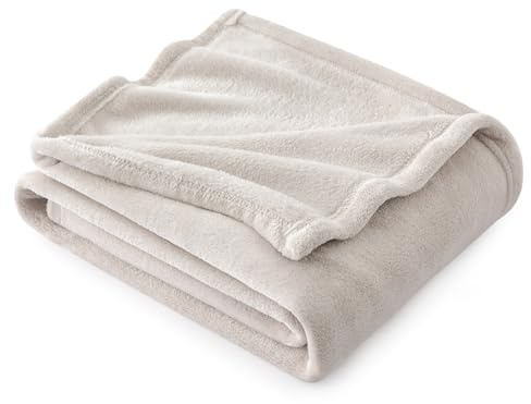 BEDSURE Kuscheldecke Flauschig Decke Fleecedecke - Wohndecke Warm Winter Weich, Sofadecke Kleine, Decke Couch Blanket, Wohn- & Kuscheldecken Kinder 130x150cm, Sofa überwurfdecke Beige