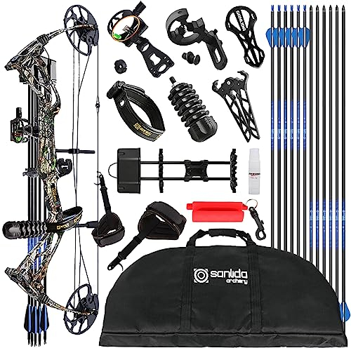 ZSHJGJR Bogenschießen Compoundbogenset 0-60lbs einstellbar Bogen und Pfeil jagdbogen compoundbögen Komplett Set Bogen Jagd Bogen für Erwachsene Anfänger sportbogen Compound Bow Komplett Set