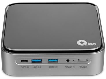 Qian Mini PC Intel Core i5 1135G7 4 Cores a 4,2 GHz | Intel Iris Xe Graphics | 16GB DDR4 3200Mhz | 512GB SSD M.2 NVMe Gen3x4 | WLAN WiFi 5 | LAN 1 GB | Prueba Win 11 Pro | (Plata)
