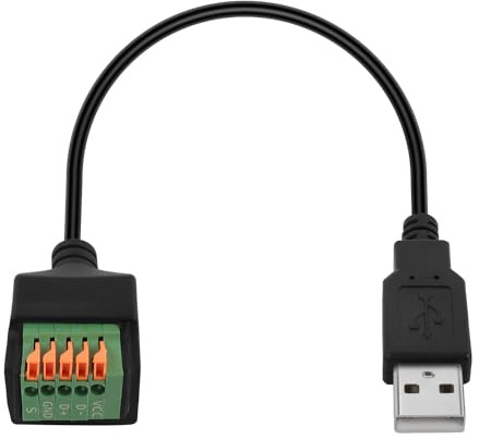 QIANRENON USB2.0 Schnell verbindung Lötfrei Kurzes Kabel Adapter USB2.0 Stecker auf 5Pin Crimp Klemmen Anschluss USB2.0 Spring Terminal Breakout Board Stecker, für DIY/Reparatur USB, 30cm/11.8in