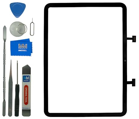MMOBIEL Cristal digitalizador de pantalla táctil Compatible con iPad 10 gen 2022 Pieza de repuesto de pantalla -Incluye soporte preinstalado, adhesivo de doble cara y herramienta de reparación - Negro