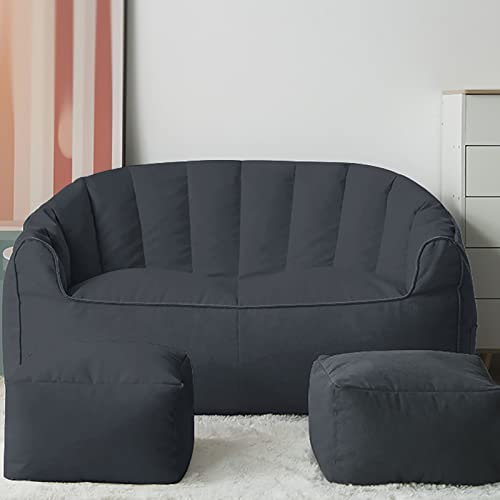 BOGDTF Nuovo Divano Lazy Sofa Lazy Bean Bag Doppio, Adatto per Giardino, Soggiorno, Camera da Letto, Grigio Scuro