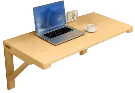 Gaommini Klapptisch aus Holz zur Wandmontage – L40 60 70 80 90 100cm, schwebender, klappbarer Frühstücks-Bartisch, herunterklappbarer Arbeitstisch, Computertisch (Size : L40xW30cm/L16xW12in)
