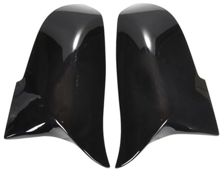 Spiegelkappe Für 1 2 3 4 Serie F20 F30 116i 118i 120i 125i 130i 320i 328i 330i 2012-2024 Carbon Fiber Gloss Black Rückspiegelabdeckungen Rückspiegel Spiegelkappen(Farbe:Black B)