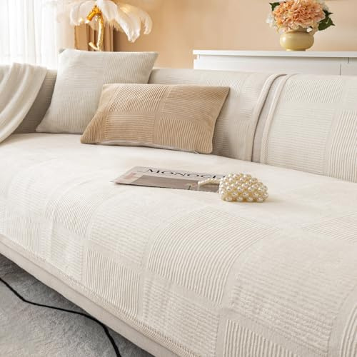 BXAEYIPOR Couch Überzug,2024 Neue 1/2/3/4 Sitzer L Form Sofa Cover Sofa Überzug Ecksofa,mit Rutschfester Unterlage Sofa-Schutzhülle,Weiche Unifarben in Verschiedenen Größen Sofabezug.