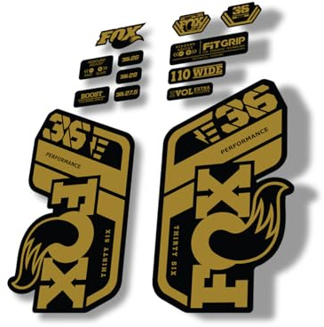 Gabel Ersatz Aufkleber kompatibel für Fox 36 2021 Peformance E Bike Series Gold (glänzend)