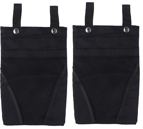 Happyyami 2stücke Hängetasche Für Fahrrad Korb-hängetasche Schwarz Frontkorb Elektromobilkorb Mit Schnappverschluss Multi-Taschen-Design Zum Aufbewahren