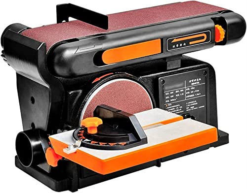 Levigatrice elettrica a nastro, cinghie di trasmissione for levigatrice a disco e nastro da 550 W, levigatrice da banco in metallo regolabile da 2900 giri/min con nastri e dischi abrasivi inclinabili