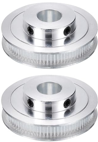 sourcing map GT-2 Riemenscheibe, Synchronrad, 80 Zähne, 14 mm Bohrung, passend mit 6 mm breitem Riemen, Aluminiumlegierung, Zahnriemenscheibe für 3D-Drucker, CNC-Maschine, 2 Stück