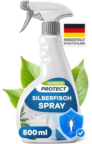 Gerobug Silberfisch-Spray mit Sofortwirkung 500 ml - Hocheffektiv gegen Silberfische & Papierfische, Alternative zu Silberfisch-Köderdose, Silberfisch-Gel & Silberfischfalle - mit frischem Zitrusduft