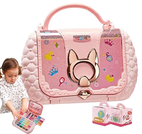 Kit de maquillaje para niños pequeños, Set de maquillaje para niños - Set de maquillaje lavable Princess Girls Play | Juegos de maquillaje para niños con espejos para niñas, maquillaje de juego, sumin