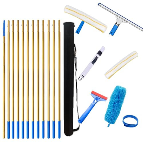 Limpiacristales Limpiador de Ventana Limpieza 2 6 8 10 12 M Kit Profesional Limpiacristales Ventanas, Lavacristales Raspador 35 Cm Vidrio Tercer Piso Del Techo Del Ático, Limpieza Ventanas Interiores
