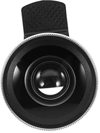 LIFKICH 2-in-1 Handy Kameraobjektiv Weitwinkel Makro Metallobjektiv Mit Verstellbarem Clip Für Smartphone Silber