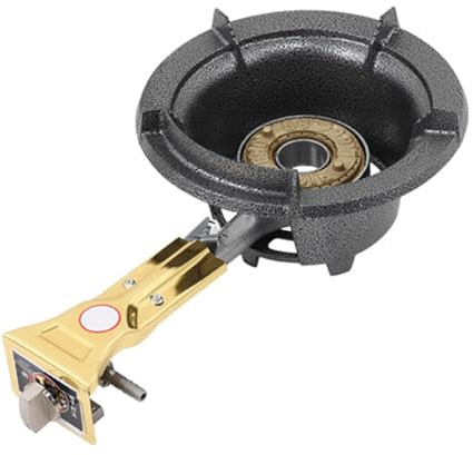 Cuisinière À Gaz 1 Brûleur,cuisinière À Gaz Liquéfié 25kW,support De Casserole En Fonte Noire Avec Bouton,avec Dispositif Protection Contre L'extinction Des Flammes,Pour Usage Domestique Et Commercial