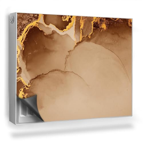 Couverture Magnétique 80x60 cm Tapis Design pour Radiateurs Cache Radiateur Protège et Décore Anti-poussière Facile à Installer - Taches de Peinture délicates, Couleurs Chaudes