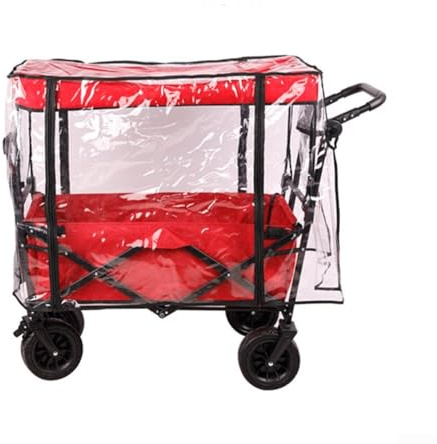 ComfyHarbor 1PC Folding Garden Wagon Rain Cover, PVC Cart Cover For Picnic Wagons And Camping Trollies, Fit Most Standard Camping Trolleys And Garden Carts