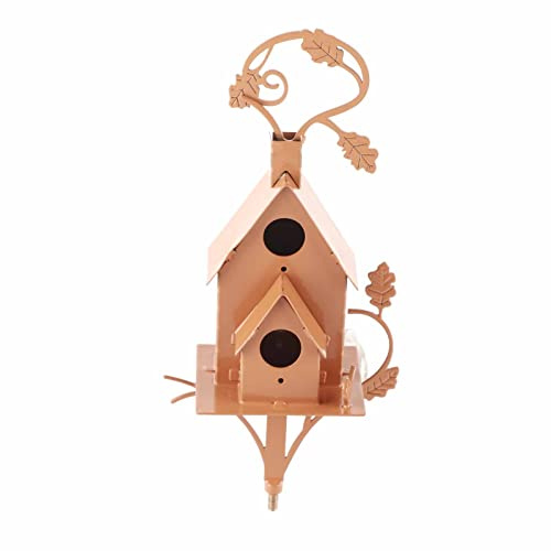Metallvogelhaus mit Stange, Gusseisen -Vogelhaus -Pfahl für Gartendekoration, Ideales für Vogelhausliebhaber, Baugruppe, für Außen- und Innentöpfe (3#)