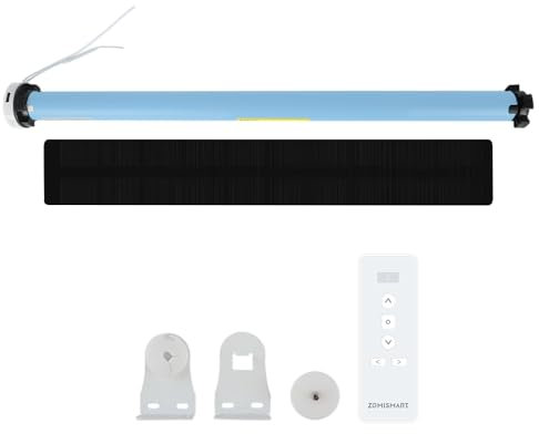 38mm Electric Roller Blinds Motor with Solar Panel Zigbee Hub Control Timer Voice Control Compatible with ZMHK01/M1 Hub Tuya Zigbee Hub Rechargeable Motorized Shutter Shade 7 KG Load Capacity