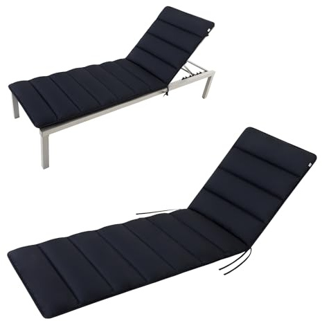 HAVE A SEAT Living - Auflage Gartenliege | Flair 200x70 cm - Weiche, Dünne Universal Sonnenliege Auflage - Bequem, Wetterfest, Waschbar bis 95° C - Made in Germany (200x70 cm, Marine-Blau)
