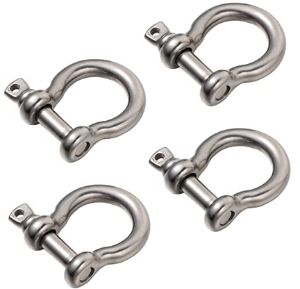 Alipis 4 Piezas Grillete de Acero Inoxidable Grilletes Metálicos para Elevación Forma de Herradura para Uso Construcción o Transporte Seguro