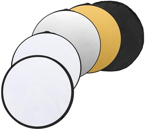 PATIKIL 31/80cm Reflector Photography, 5 in 1 Collapsible Light Reflector with Bag Multi-Disc Light Diffuser for Studio Outdoor, Multicolor
