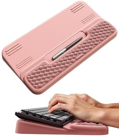 VAYDEER Support Clavier Ergonomique avec Repose-Poignet en Mousse à Mémoire de Forme – Idéal Bureau, Maison, École, Couleur Grise