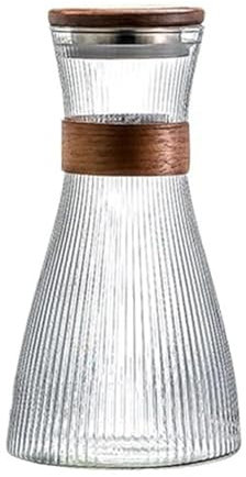 Gcljlmy Ice Tea Jug, Juice Glass, Juice Milk Cold Carafe with Walnut Lid, 1.5L Tea Jug, Cool Jug with Boiled Water for Lemonade