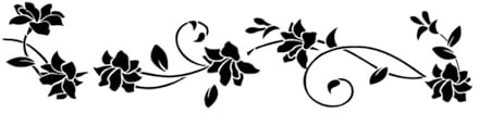 AUTSUPPL Stickers Muraux Noir en Pvc à Motif Floral, Autocollants pour Réfrigérateur et Placards Cuisine, Auto-adhésifs, Faciles à Poser, Déco Murale Chic