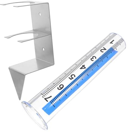 DOITOOL Großer Outdoor Regenmesser mit Erdspieß und Halterung Wetterfester Garten Niederschlagsmesser für Präzise Regenmessung Terrasse Außenbereich