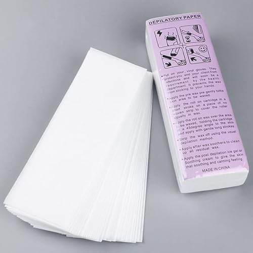 Strisce depilatorie professionali in cotone per la rimozione dei del viso e del corpo - 100 strisce depilatorie resistenti e facili strappare