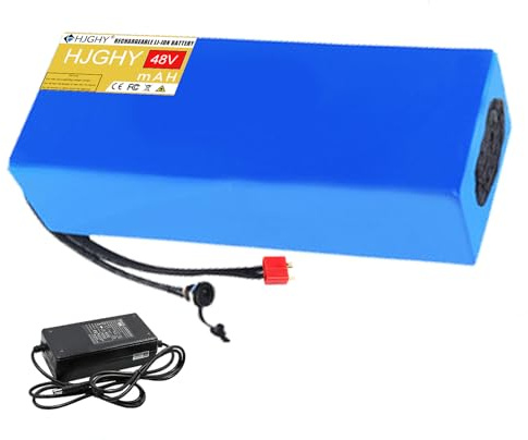 HJGHY 48v,35Ah, Batería de Litio Recargable de 60 V, 36 V, 48 V, 60 V, 15 Ah, 20 Ah, 25 Ah, 30 Ah, 40 Ah y 50 Ah para Motor de Scooter eléctrico de 0 a 1500 W.