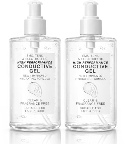 Rio Conductive Gel for EMS, TENS Machine, RF & Circulation Boosting Devices, Home Ultrasound Devices, IPL, Improves Conductivity, Increases Stimulation, Skin Friendly, Scent Free - 2 x 250ml