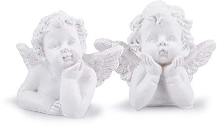 Annastore 24 STK. Engelfiguren, 2 Modelle Sortiert H 3,5 cm Farbe weiß