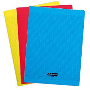 Calligraphe 183390AMZC- Set mit 3 Heften, 96 Blatt, DIN A4+, 24 x 32cm, französische Lineatur, 1 Set, farbig sortiert