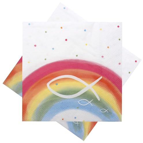 Unbekannt Servietten Fisch Bunt Regenbogen Tischdeko Kommunion Konfirmation Taufe 20 Stück