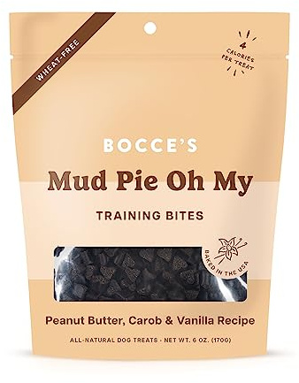 Bocce's Bakery Mud Pie Oh My Dog Training Treats, PB, Carob & Vanilla, 6 oz